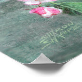 深紅色&アップルフラワーズバイシャロンシャーペ ポスター (角)