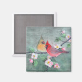 深紅色&アップルフラワーズバイシャロンシャーペ マグネット (正面/裏面)