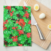 深紅色 キッチンタオル (四つ折り)