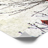 深紅色 グランジ ポスター (角)