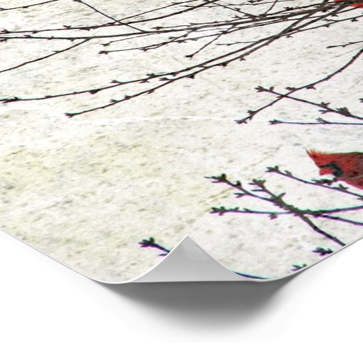 深紅色 グランジ ポスター (角)