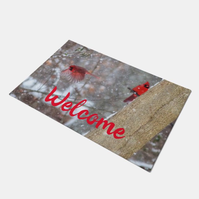 深紅色 ドアマット (アングル)