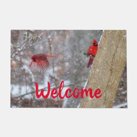 深紅色 ドアマット (正面)