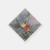 深紅色&パインコーンbyシャロンシャーペ スタンダードカクテルナプキン (角)