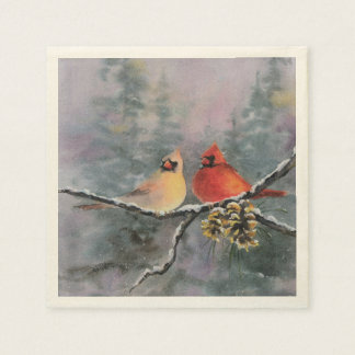 深紅色&パインコーンbyシャロンシャーペ スタンダードカクテルナプキン