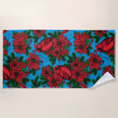 深紅色 ビーチタオル (正面)