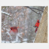 深紅色 フリースブランケット (正面(横))