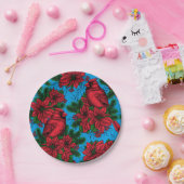 深紅色 ペーパープレート (パーティー)