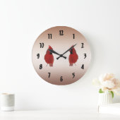 深紅色 ラージ壁時計 (ホーム)