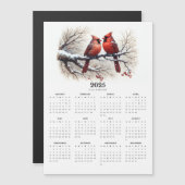 深紅色Snowy Branch 2025磁気カレンダー (正面/裏面)