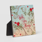 深紅色You引用文かわいらし吸光斑 フォトプラーク (正面)