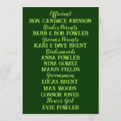 深緑に明るい結婚花 プログラム (裏面)