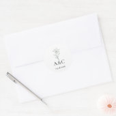 深緑のユリの結婚式モノグラム封筒シール ラウンドシール (封筒)