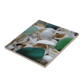 深緑の海ガラス タイル (側面)