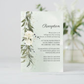 深緑の花輪 白いバラ 結婚式の披露宴 エンクロージャーカード (スタンド正面)