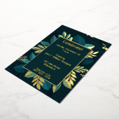深緑の葉の金箔 箔招待状 (回転した状態)