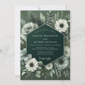 深緑の豊かなボタニカルウェディング 招待状 (正面)