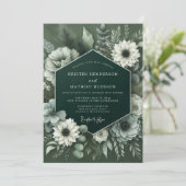 深緑の豊かなボタニカルウェディング 招待状 (スタンド正面)