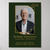 深緑のFacebook葬儀告知投稿テンプレート ポスター (正面)