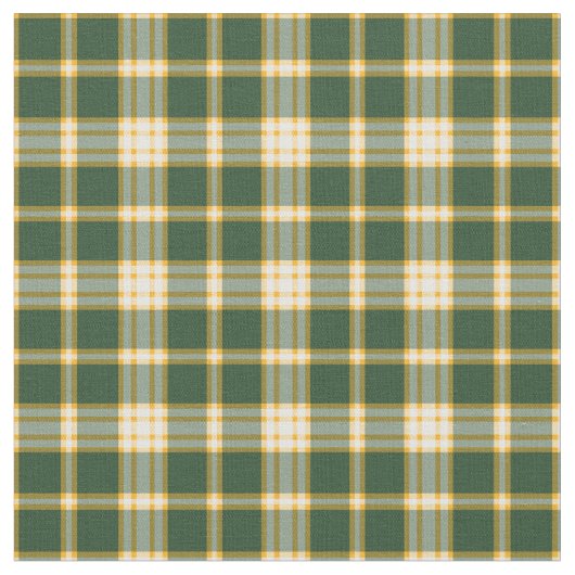深緑色およびイエロー・ゴールドのスポーティな格子縞 ファブリック (クローズアップ)