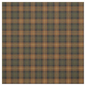 深緑色およびオレンジ素朴な格子縞 ファブリック (見本)