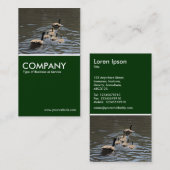 深緑色がちょうの子を持つカナダのガチョウ- 名刺 (正面/裏面)