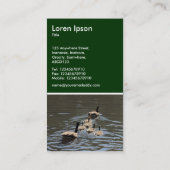 深緑色がちょうの子を持つカナダのガチョウ- 名刺 (裏面)