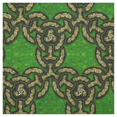 深緑色でグランデケルト族のドラゴンの鎖 ファブリック (見本)