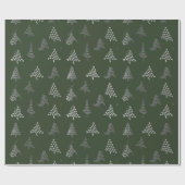 深緑色のクリスマスの包装紙 ラッピングペーパー (フラット)