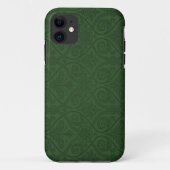 深緑色のダマスク織のiPhone 5の場合 Case-Mate iPhoneケース (裏面)