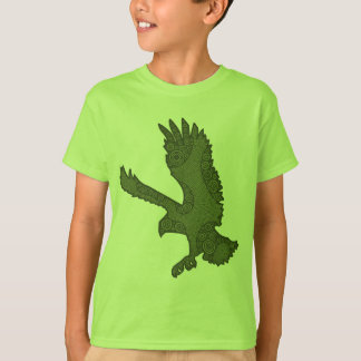 深緑色のワシのワイシャツ Tシャツ