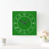 深緑色の一見のローマ数字の柱時計 スクエア壁時計 (ホーム)