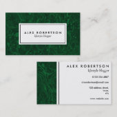 深緑色の大理石のマラカイトの名刺 名刺 (正面/裏面)