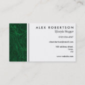 深緑色の大理石のマラカイトの名刺 名刺 (裏面)