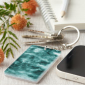 深緑色の大理石の質 キーホルダー (正面右)