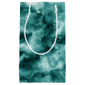 深緑色の大理石の質 スモールペーパーバッグ (正面)