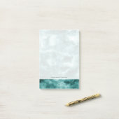 深緑色の大理石の質 ポストイット (デスク上)