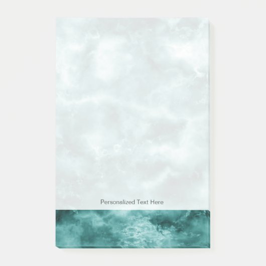 深緑色の大理石の質 ポストイット (正面)