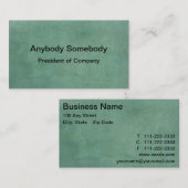 深緑色の水彩画の洗浄名刺 名刺 (正面/裏面)