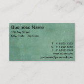 深緑色の水彩画の洗浄名刺 名刺 (裏面)