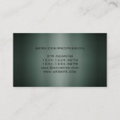 深緑色の金属輝やきのプレートのスタイル 名刺 (裏面)