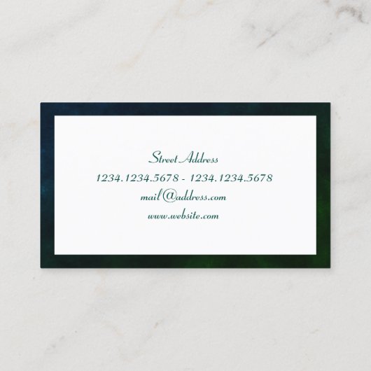 深緑色の陰の自然な石造りの一見 名刺 (裏面)