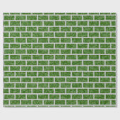 深緑色の8ビットPixelatedのスタイルの煉瓦 ラッピングペーパー (フラット)