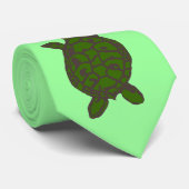 深緑色のHonu (ウミガメ)のタイ ネクタイ (ロール)