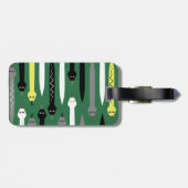 深緑色クールなヘビパターン-あなたの名前を加えて下さい ラゲッジタグ (裏面横)