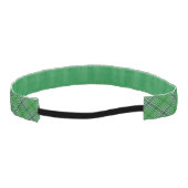 深緑色及び深緑色の格子縞パターン アスレチックヘッドバンド (裏面)