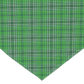 深緑色及び深緑色の格子縞パターン ショートテーブルランナー (コーナー)