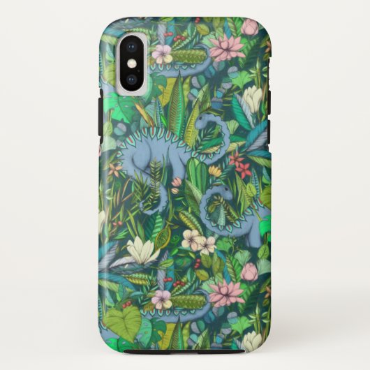 深緑色恐竜とのあり得ない植物- Case-Mate iPhoneケース (裏面)
