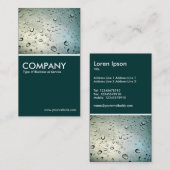 深緑色私の窓の雨- 名刺 (正面/裏面)