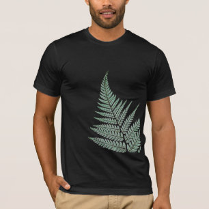 深緑色NZの銀製シダ Tシャツ